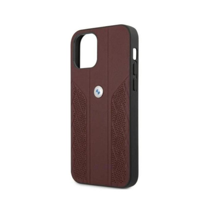 Dėklas BMW BMHCP12LRSPPR iPhone 12 Pro Max 6,7 czerwony/red deklas Leather Curve Perforate