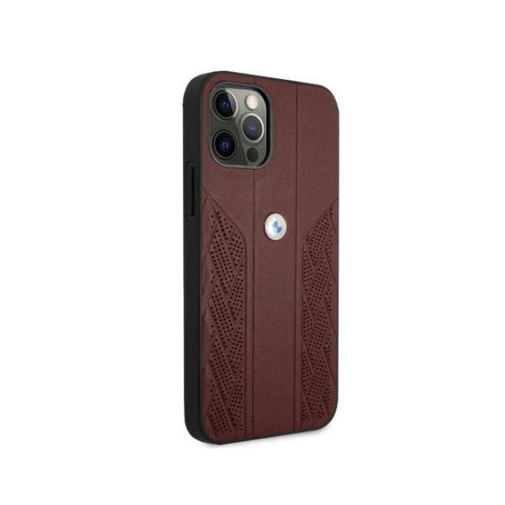 Dėklas BMW BMHCP12LRSPPR iPhone 12 Pro Max 6,7 czerwony/red deklas Leather Curve Perforate