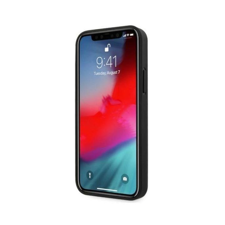 Dėklas BMW BMHCP12MRSPPK iPhone 12/12 Pro 6,1 juodas/juodas deklas Leather Curve Perforate