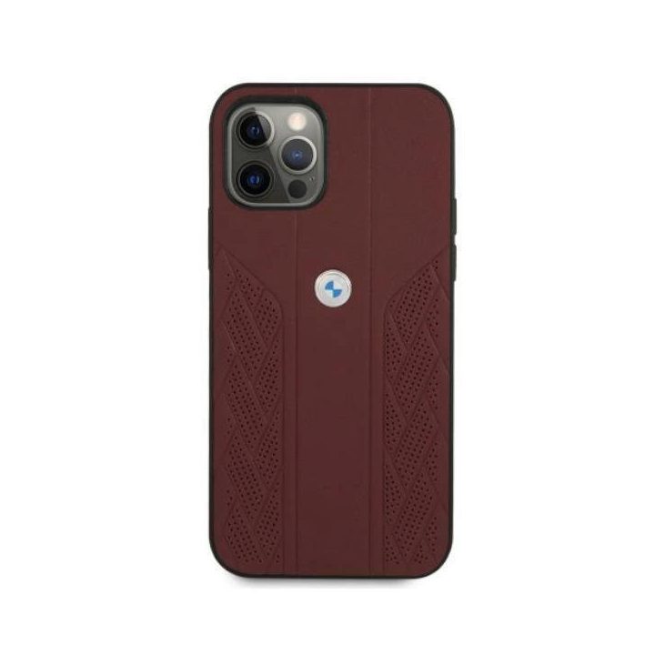 Dėklas BMW BMHCP12MRSPPR iPhone 12/12 Pro 6,1 deklas Leather Curve Perforate