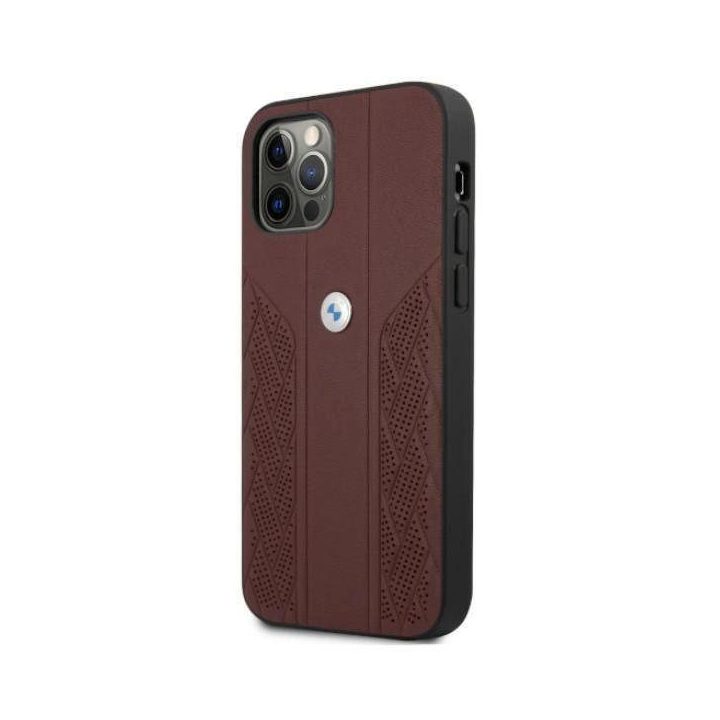 Dėklas BMW BMHCP12MRSPPR iPhone 12/12 Pro 6,1 deklas Leather Curve Perforate