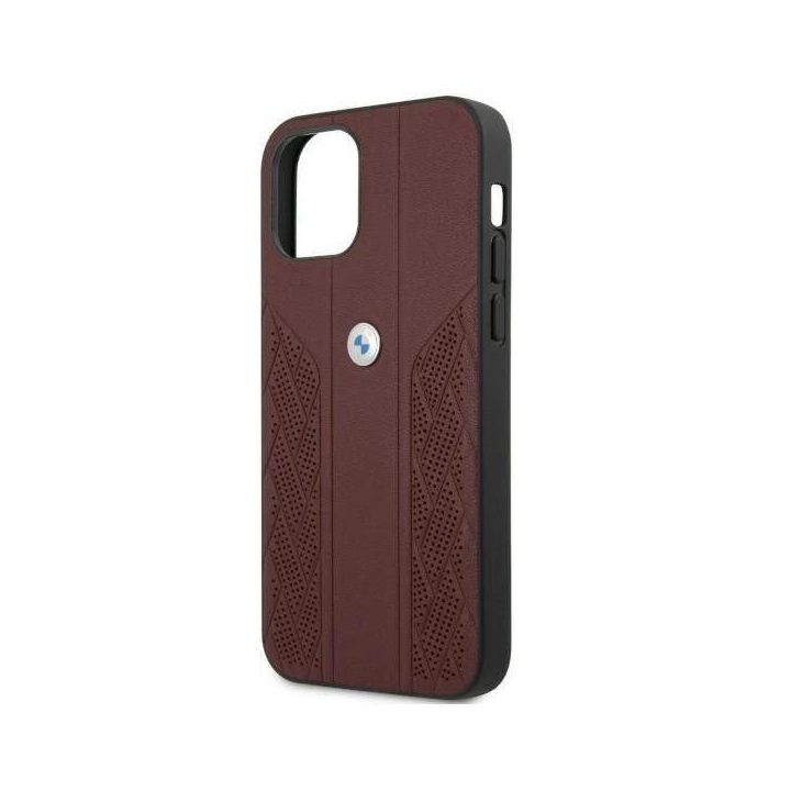 Dėklas BMW BMHCP12MRSPPR iPhone 12/12 Pro 6,1 deklas Leather Curve Perforate