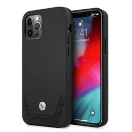 Dėklas BMW BMHCP12MRSWPK iPhone 12/12 Pro 6,1 juodas/juodas deklas Odinis perforuotas