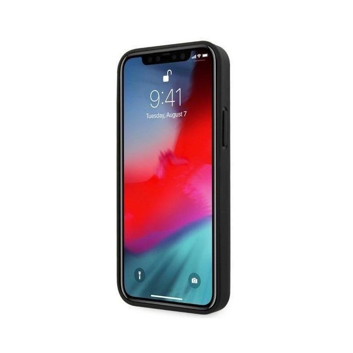 Dėklas BMW BMHCP12MRSWPK iPhone 12/12 Pro 6,1 juodas/juodas deklas Odinis perforuotas