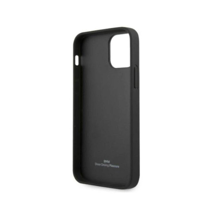 Dėklas BMW BMHCP12MRSWPK iPhone 12/12 Pro 6,1 juodas/juodas deklas Odinis perforuotas