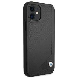 Dėklas BMW BMHCP12SRCDPK iPhone 12 mini 5,4 juodas/juodas deklas Odinis su įspaudais