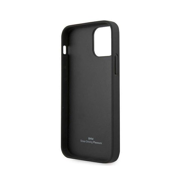 Dėklas BMW BMHCP12SRCDPK iPhone 12 mini 5,4 juodas/juodas deklas Odinis su įspaudais