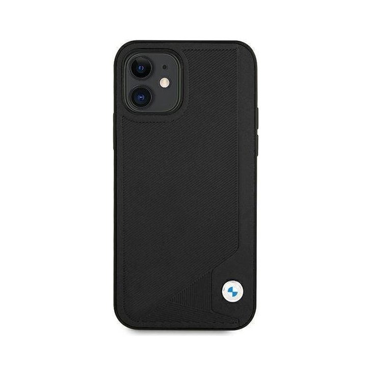 Dėklas BMW BMHCP12SRCDPK iPhone 12 mini 5,4 juodas/juodas deklas Odinis su įspaudais
