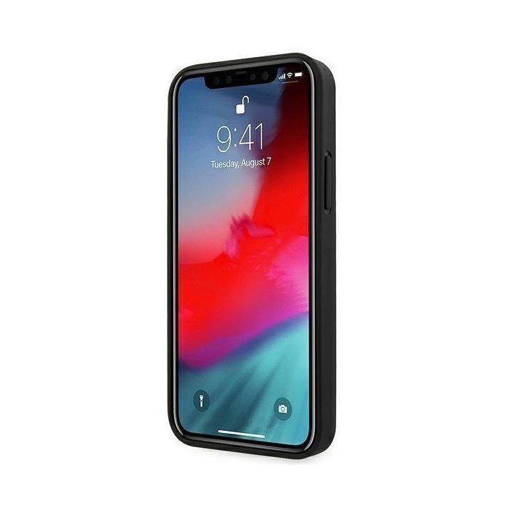 Dėklas BMW BMHCP12SRCDPK iPhone 12 mini 5,4 juodas/juodas deklas Odinis su įspaudais