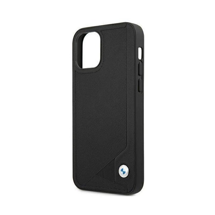 Dėklas BMW BMHCP12SRCDPK iPhone 12 mini 5,4 juodas/juodas deklas Odinis su įspaudais