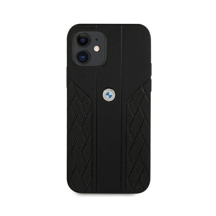 Dėklas BMW BMHCP12SRSPPK iPhone 12 mini 5,4 juodas/juodas deklas Leather Curve Perforate