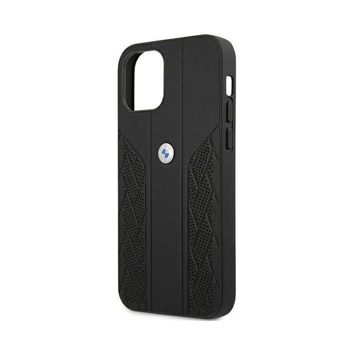 Dėklas BMW BMHCP12SRSPPK iPhone 12 mini 5,4 juodas/juodas deklas Leather Curve Perforate