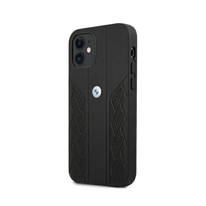 Dėklas BMW BMHCP12SRSPPK iPhone 12 mini 5,4 juodas/juodas deklas Leather Curve Perforate