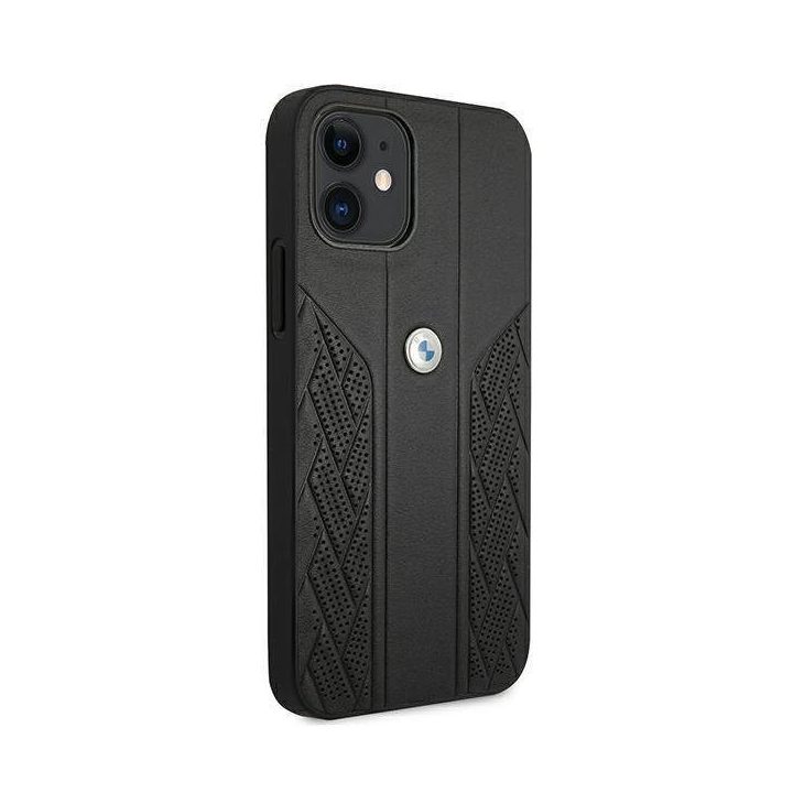 Dėklas BMW BMHCP12SRSPPK iPhone 12 mini 5,4 juodas/juodas deklas Leather Curve Perforate
