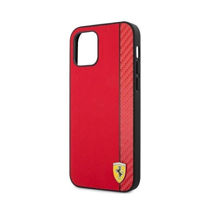 Ferrari FESAXHCP12LRE iPhone 12 Pro Max 6.7 raudonas/raudonas deklas On Track Carbon Stripe