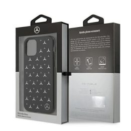 Mercedes MEHCN61ESPBK iPhone 11 6,1 / Xr juodas deklas Silver Stars Pattern
