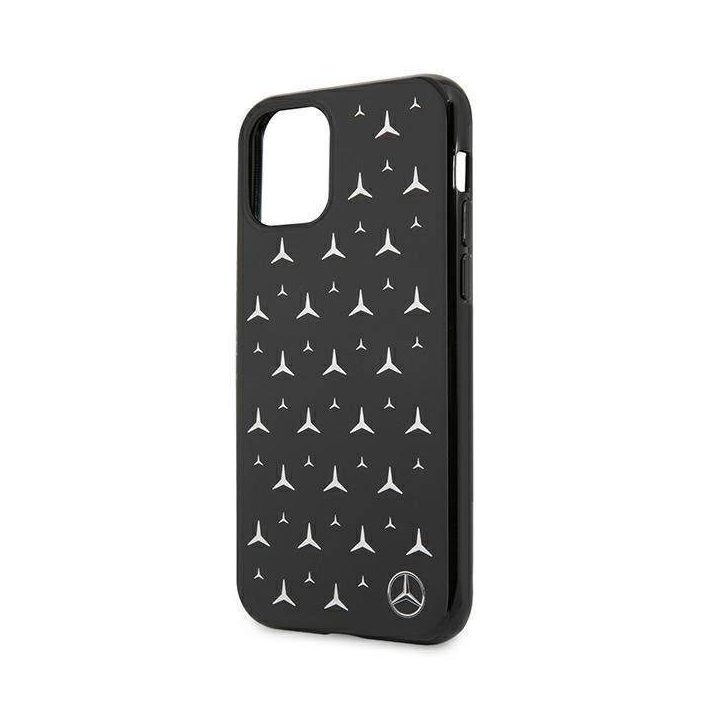 Mercedes MEHCN61ESPBK iPhone 11 6,1 / Xr juodas deklas Silver Stars Pattern