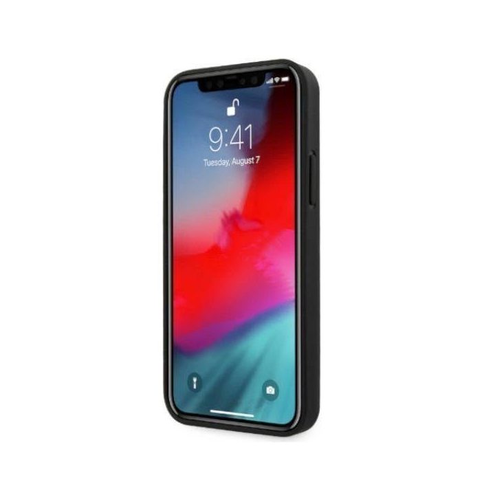 Mercedes MEHCP12LCDOBK iPhone 12 Pro Max 6,7 juodas/juodas deklas Odinis perforuotas plotas