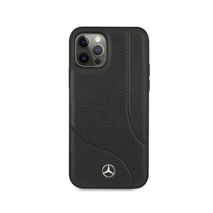 Mercedes MEHCP12LCDOBK iPhone 12 Pro Max 6,7 juodas/juodas deklas Odinis perforuotas plotas
