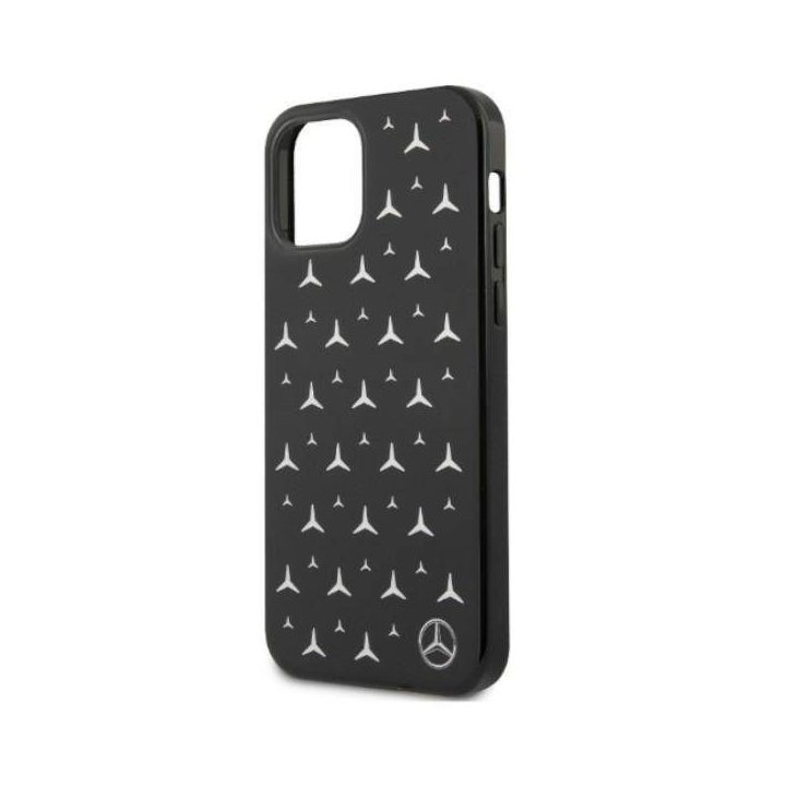 Mercedes MEHCP12LESPBK iPhone 12 Pro Max 6,7 juodas/juodas deklas Silver Stars Pattern