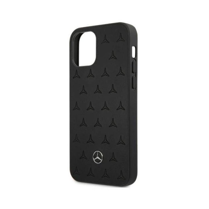 Mercedes MEHCP12LPSQBK iPhone 12 Pro Max 6,7 juodas/juodas deklas Odinis žvaigždžių raštas