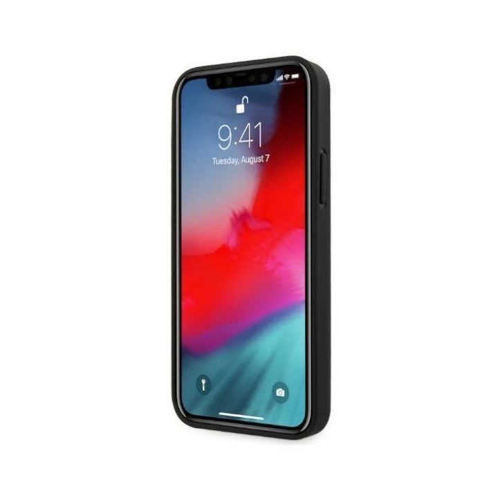 Mercedes MEHCP12LPSQBK iPhone 12 Pro Max 6,7 juodas/juodas deklas Odinis žvaigždžių raštas