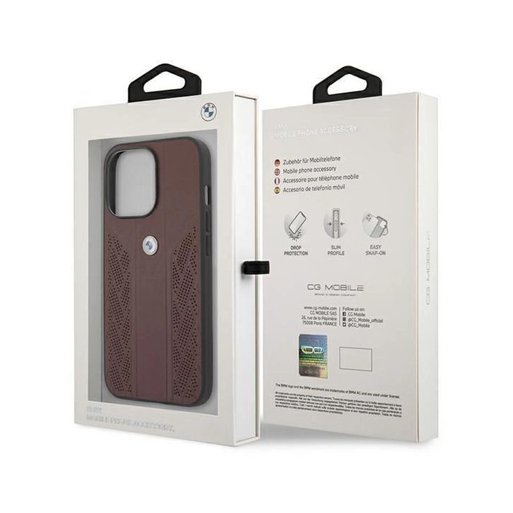 Dėklas BMW BMHCP13LRSPPR iPhone 13 Pro/13 6,1 deklas Leather Curve Perforate