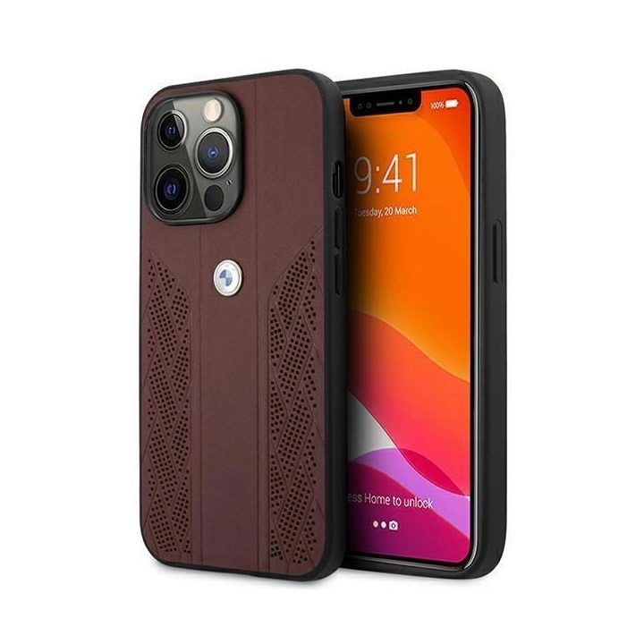 Dėklas BMW BMHCP13LRSPPR iPhone 13 Pro/13 6,1 deklas Leather Curve Perforate