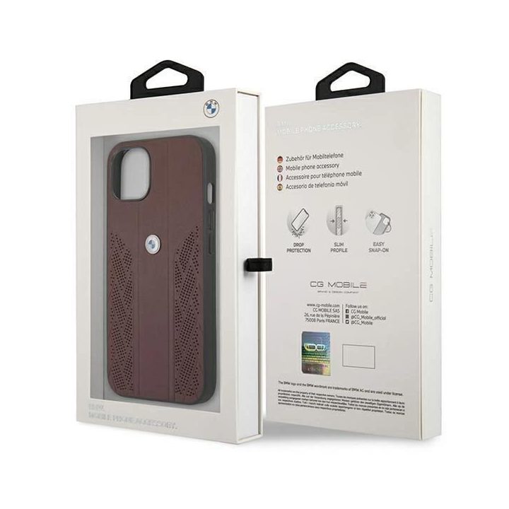 Dėklas BMW BMHCP13SRSPPR iPhone 13 mini 5,4 czerwony/red deklas Leather Curve Perforate