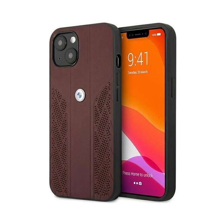 Dėklas BMW BMHCP13SRSPPR iPhone 13 mini 5,4 czerwony/red deklas Leather Curve Perforate