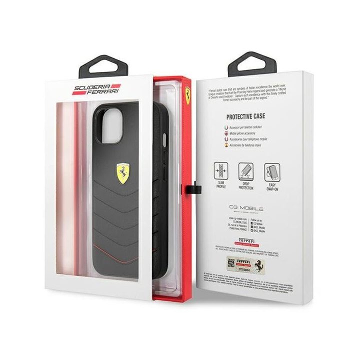 Ferrari FEHCP13SRQUK iPhone 13 mini 5.4 juodos/juodos spalvos deklas Off Track Quilted