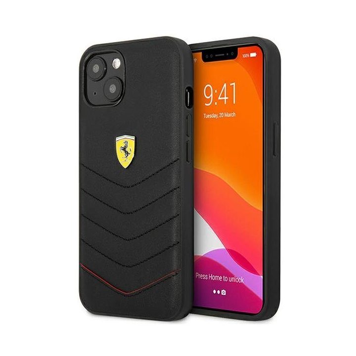 Ferrari FEHCP13SRQUK iPhone 13 mini 5.4 juodos/juodos spalvos deklas Off Track Quilted