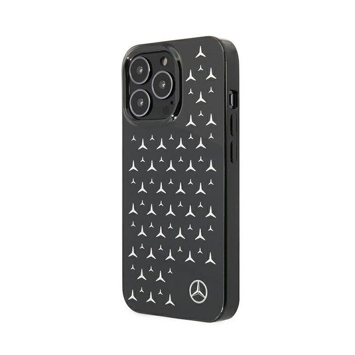 Mercedes MEHCP13LESPBK iPhone 13 Pro / 13 6,1 juodas/juodas deklas Silver Stars Pattern