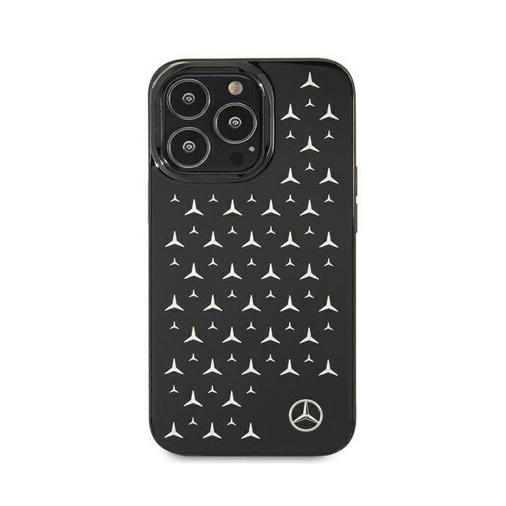 Mercedes MEHCP13LESPBK iPhone 13 Pro / 13 6,1 juodas/juodas deklas Silver Stars Pattern
