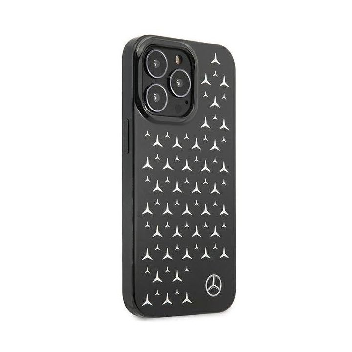 Mercedes MEHCP13LESPBK iPhone 13 Pro / 13 6,1 juodas/juodas deklas Silver Stars Pattern