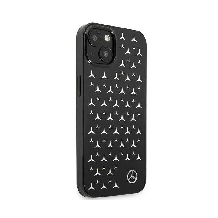 Mercedes MEHCP13SESPBK iPhone 13 mini 5,4 juodos/juodos spalvos deklas Silver Stars Pattern