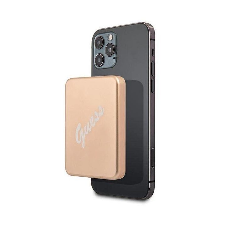 Guess indukcinis maitinimo šaltinis 5W GUPBMSVSLG 3000mAh aukso/aukso spalvos MagSafe
