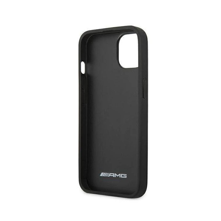 AMG AMHCP13SGSEBK iPhone 13 mini 5,4 juodas/juodas deklas odinis su įspaustomis linijomis