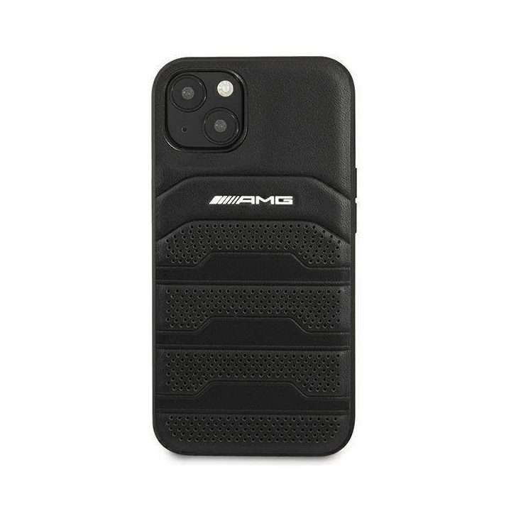 AMG AMHCP13SGSEBK iPhone 13 mini 5,4 juodas/juodas deklas odinis su įspaustomis linijomis