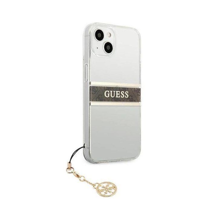 Guess GUHCP13SKB4GBR iPhone 13 mini 5.4 permatomas deklas 4G rudas dirželis su pakabuku