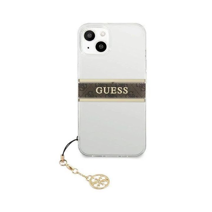 Guess GUHCP13SKB4GBR iPhone 13 mini 5.4 permatomas deklas 4G rudas dirželis su pakabuku