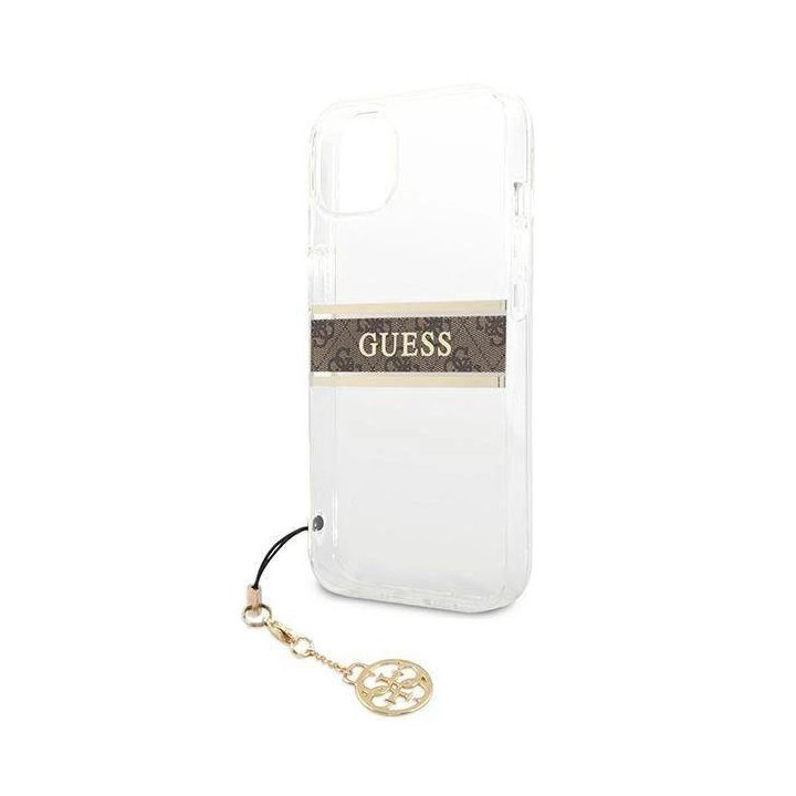 Guess GUHCP13SKB4GBR iPhone 13 mini 5.4 permatomas deklas 4G rudas dirželis su pakabuku