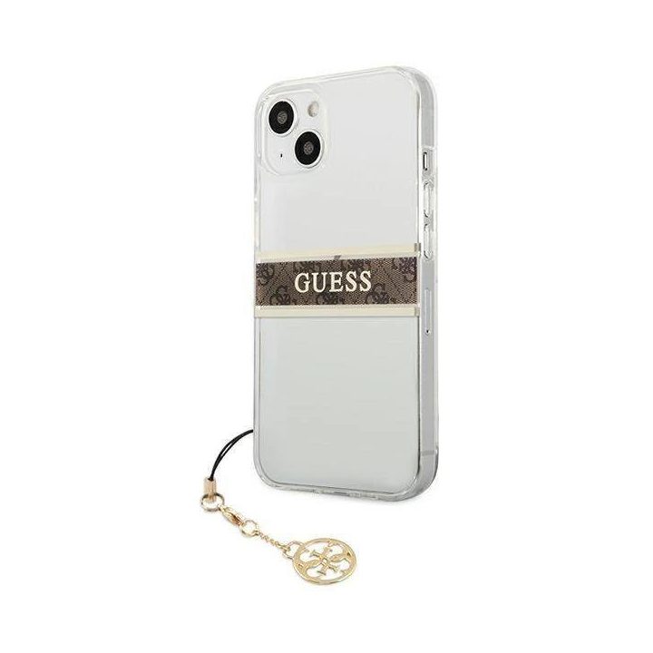 Guess GUHCP13SKB4GBR iPhone 13 mini 5.4 permatomas deklas 4G rudas dirželis su pakabuku