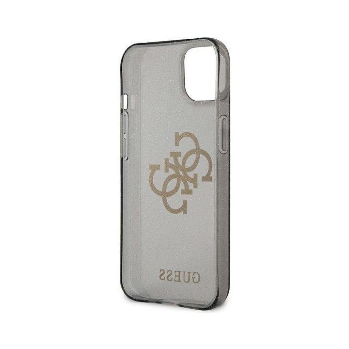 Guess GUHCP13SPCUGL4GBK iPhone 13 mini 5.4 juodos/juodos spalvos deklas Glitter 4G Big Logo