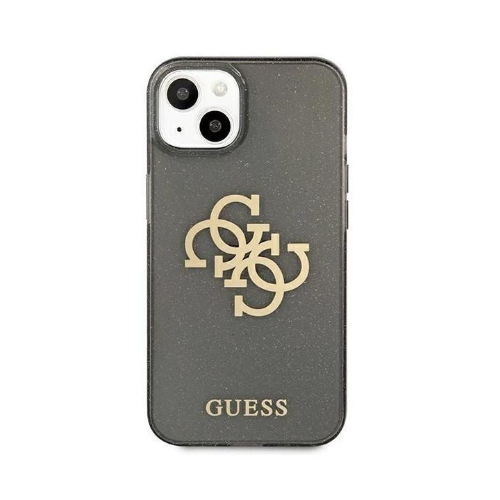 Guess GUHCP13SPCUGL4GBK iPhone 13 mini 5.4 juodos/juodos spalvos deklas Glitter 4G Big Logo
