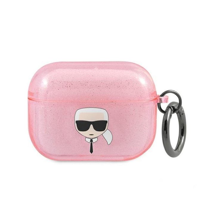 Karl Lagerfeld KLAPUKHGP AirPods Pro dangtelis Glitter Karl`s Head
