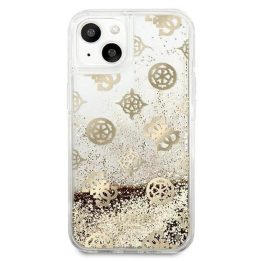 Guess GUHCP13SLGPEGO iPhone 13 mini 5.4 aukso/aukso spalvos deklas Peony Liquid Glitter