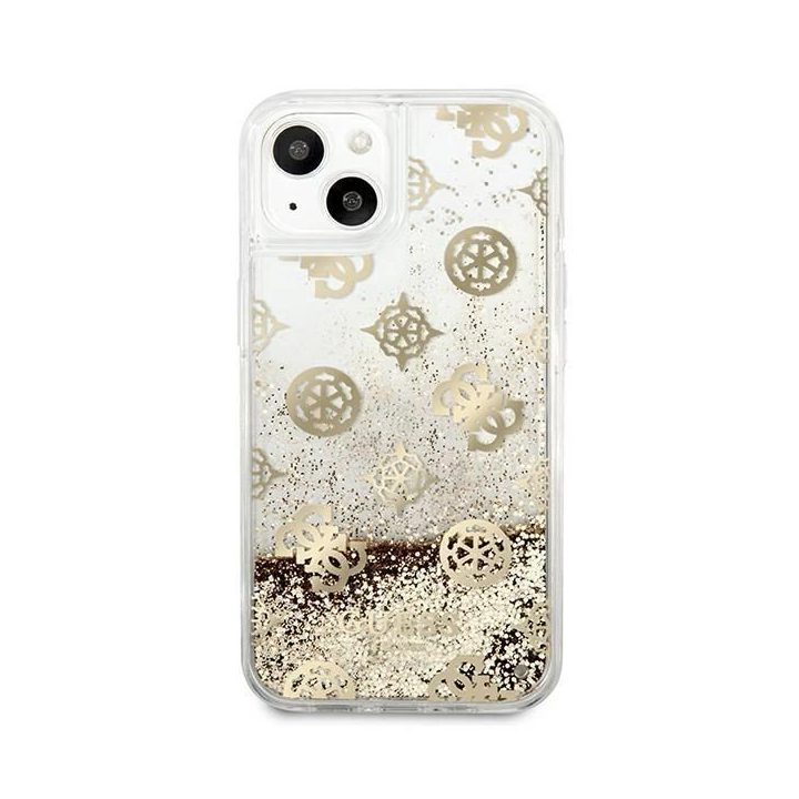 Guess GUHCP13SLGPEGO iPhone 13 mini 5.4 aukso/aukso spalvos deklas Peony Liquid Glitter