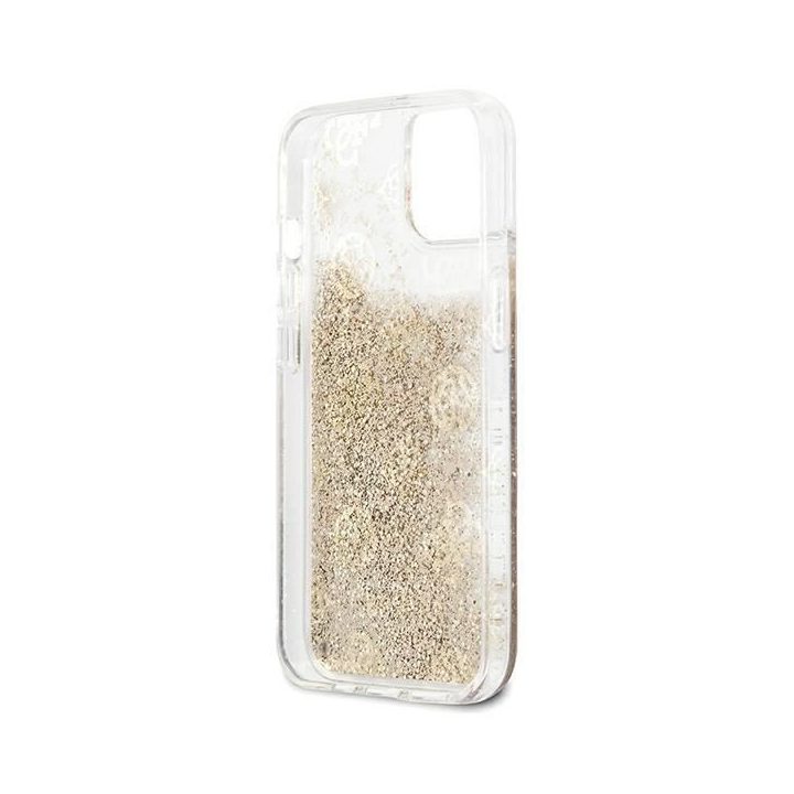 Guess GUHCP13SLGPEGO iPhone 13 mini 5.4 aukso/aukso spalvos deklas Peony Liquid Glitter