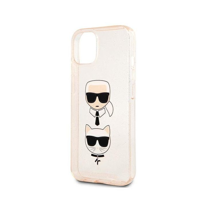 Karl Lagerfeld KLHCP13SKCTUGLGO iPhone 13 mini 5.4 zloto aukso spalvos deklas Glitter Karl`s & Choupette